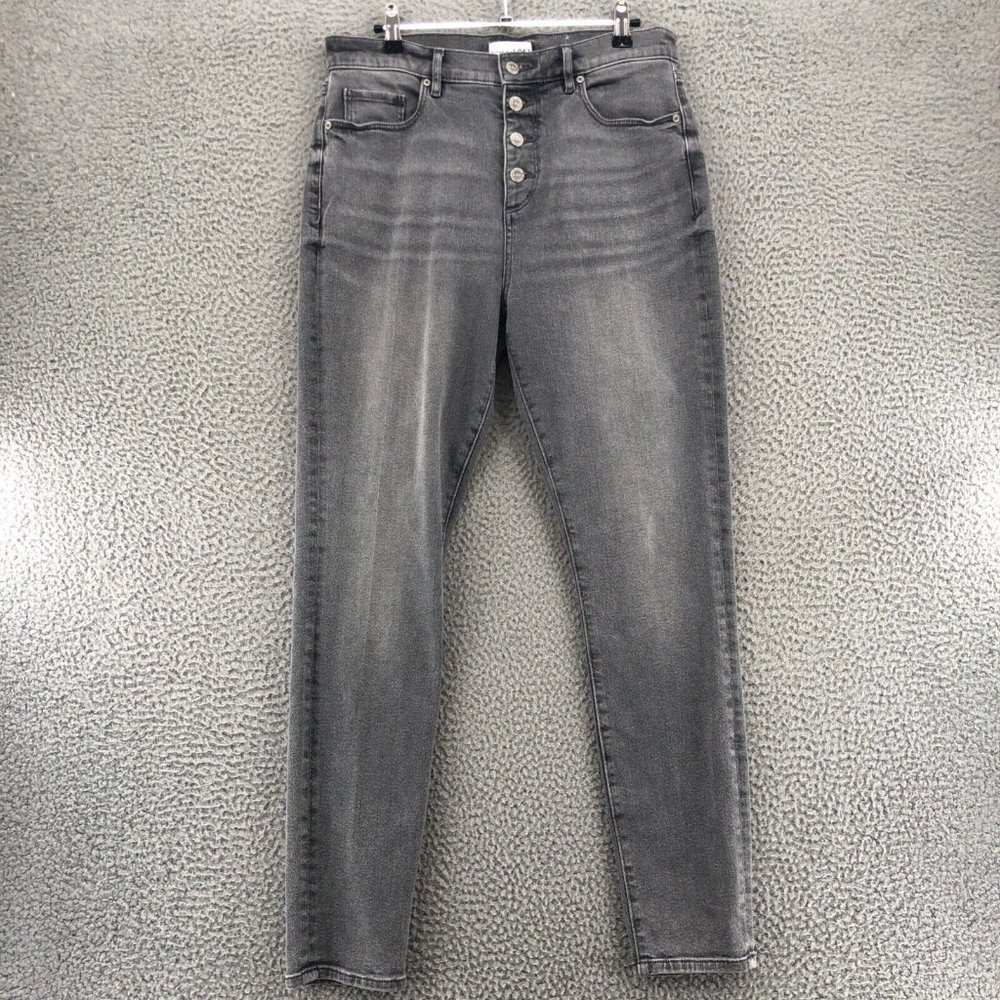 LOFT Jeans Womens 10 30 Gray Denim High Waist Skinny Button Fly Stretch Casual